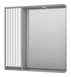 Зеркальный шкаф с подсветкой Brevita Balaton BAL-04080-01-01Л левый 80см белый/серый